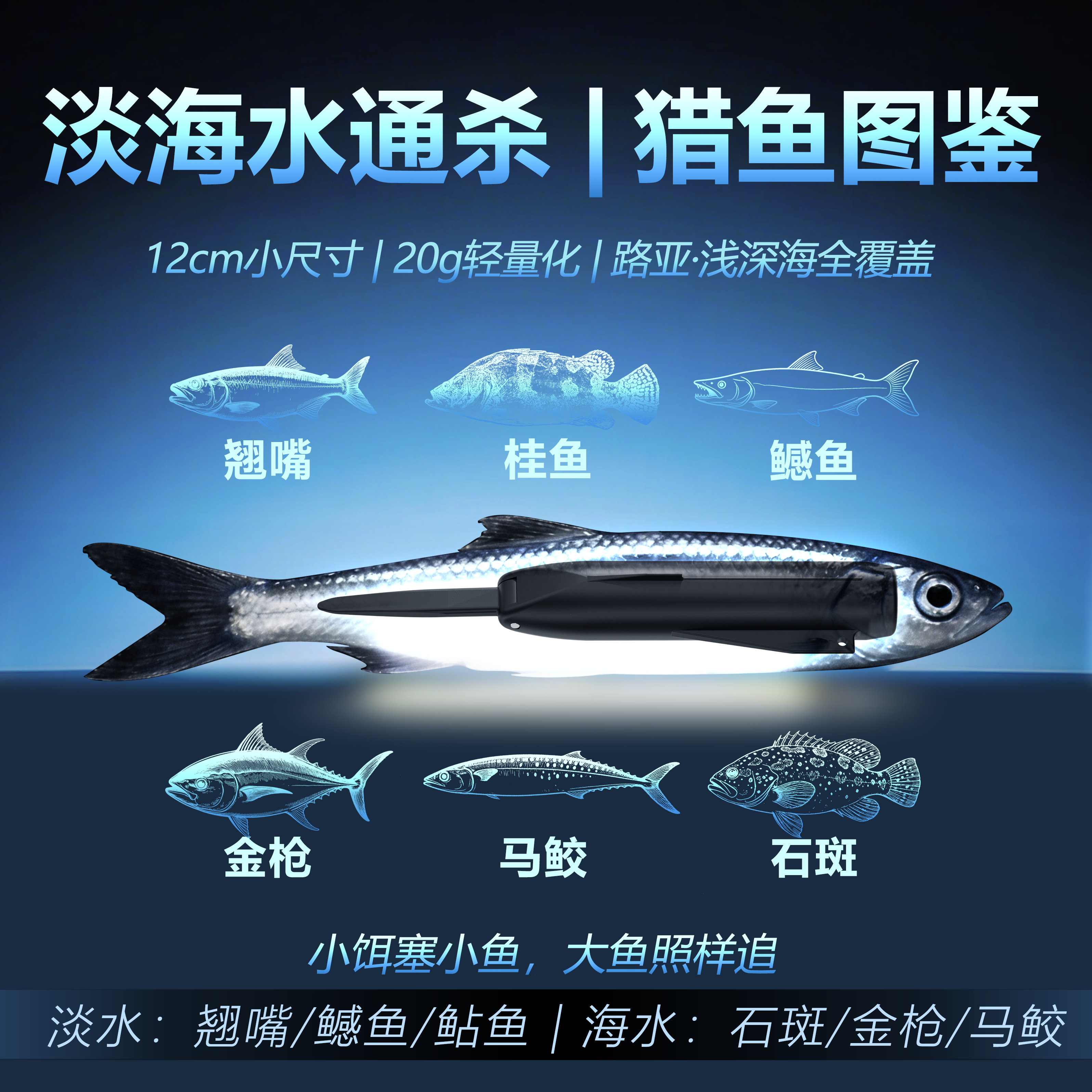 LIEKUN Smart Lure Actuator – Revives Dead Baitfish with Lifelike Swimming Action, Water-Activated for Saltwater & Freshwater